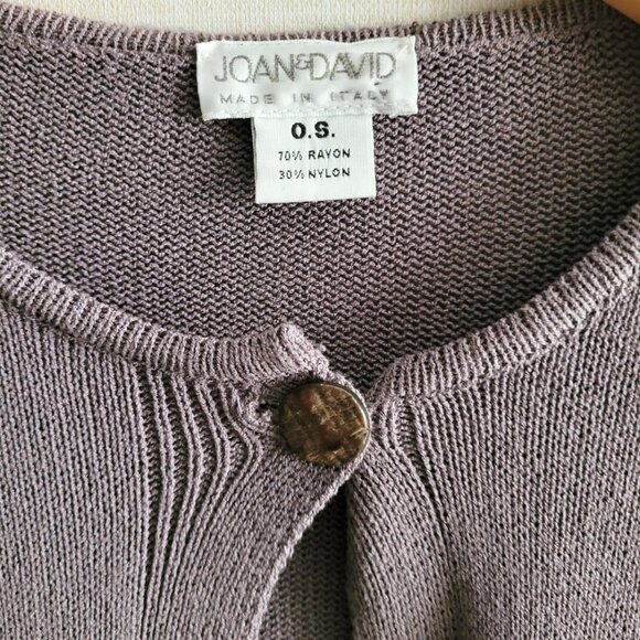 Joan & David Cardigan Womens OS One Size Light Purple Long Slouchy Pockets Italy - Picture 3 of 5